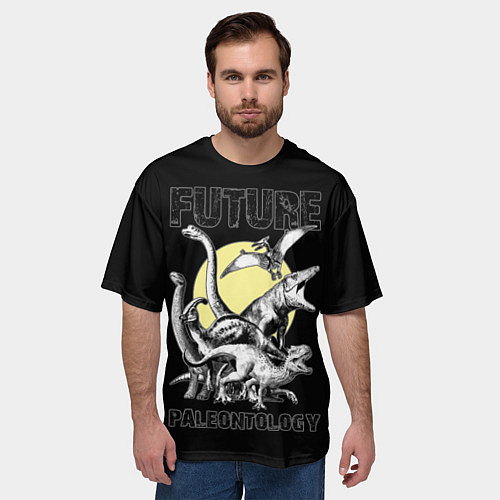 Мужская футболка оверсайз Future paleontology / 3D-принт – фото 3