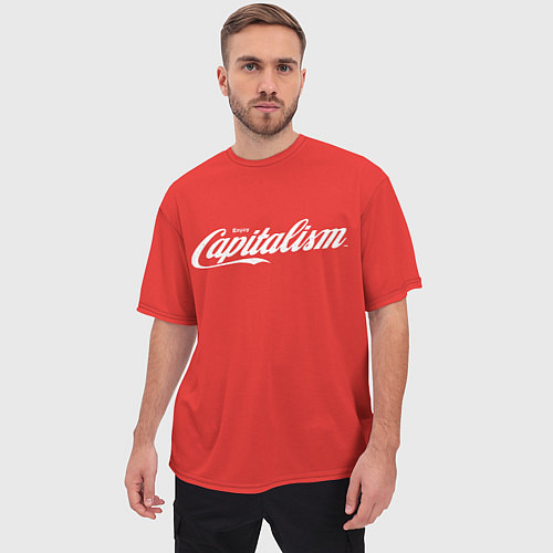 Мужская футболка оверсайз Enjoy capitalism / 3D-принт – фото 3