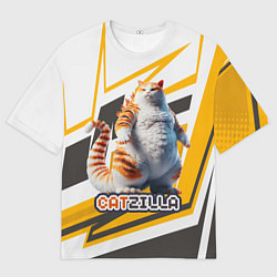 Футболка оверсайз мужская Рыжий большой котзилла-годзилла, цвет: 3D-принт