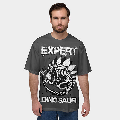 Мужская футболка оверсайз Dinosaur expert / 3D-принт – фото 3
