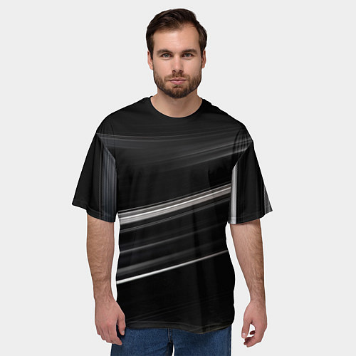 Мужская футболка оверсайз Black abstract background / 3D-принт – фото 3