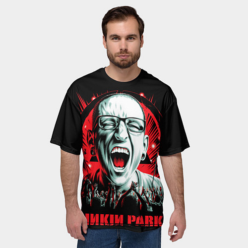 Мужская футболка оверсайз LP - Chester / 3D-принт – фото 3