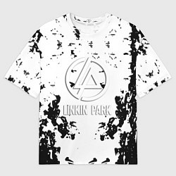 Футболка оверсайз мужская Linkin park краски лого чёрно белый, цвет: 3D-принт