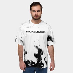 Футболка оверсайз мужская Nickelback серый дым рок, цвет: 3D-принт — фото 2