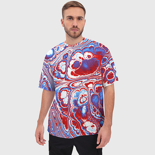 Мужская футболка оверсайз Абстрактный разноцветный паттерн / 3D-принт – фото 3