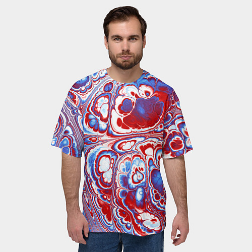 Мужская футболка оверсайз Абстрактный разноцветный паттерн / 3D-принт – фото 3