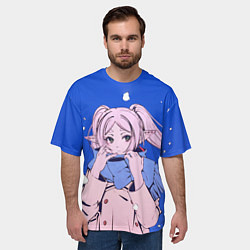 Футболка оверсайз мужская Фрирен и снег, цвет: 3D-принт — фото 2