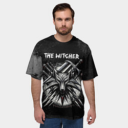Футболка оверсайз мужская Ведьмак - голова волка, цвет: 3D-принт — фото 2
