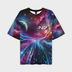 Мужская футболка оверсайз Mass Effect - N7