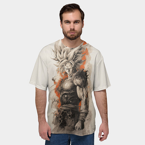 Мужская футболка оверсайз Super Saiyan Goku / 3D-принт – фото 3