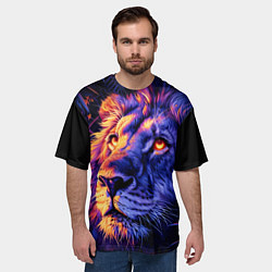 Футболка оверсайз мужская Лев поп-арт, цвет: 3D-принт — фото 2