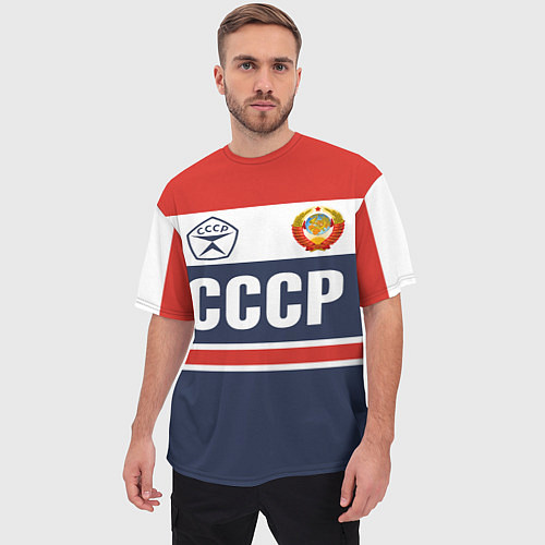 Мужская футболка оверсайз СССР - Союз Советских Социалистических Республик / 3D-принт – фото 3