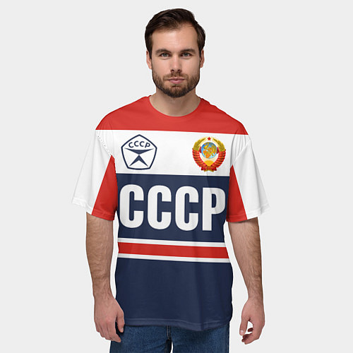 Мужская футболка оверсайз СССР - Союз Советских Социалистических Республик / 3D-принт – фото 3