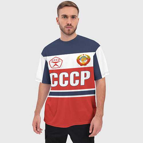 Мужская футболка оверсайз Союз Советских Социалистических Республик - СССР / 3D-принт – фото 3