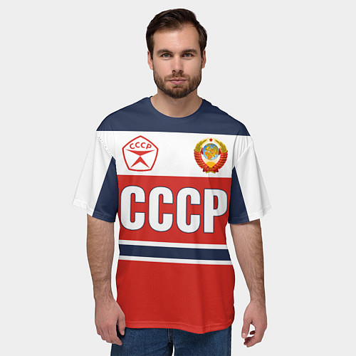 Мужская футболка оверсайз Союз Советских Социалистических Республик - СССР / 3D-принт – фото 3