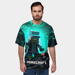 Футболка оверсайз мужская Minecraft квадратный персонаж, цвет: 3D-принт — фото 2