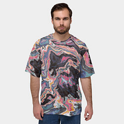 Футболка оверсайз мужская Мраморный узор разноцветный, цвет: 3D-принт — фото 2