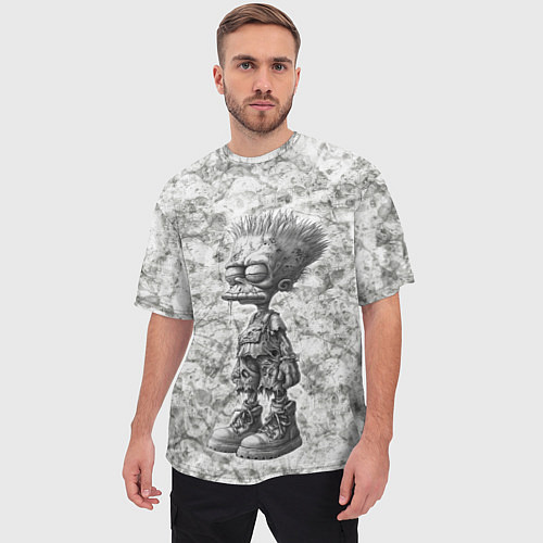Мужская футболка оверсайз Барт зомби / 3D-принт – фото 3