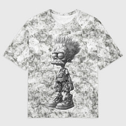 Футболка оверсайз мужская Барт зомби, цвет: 3D-принт