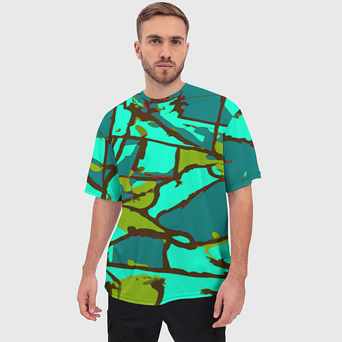 Мужская футболка оверсайз Цветная геометрия / 3D-принт – фото 3