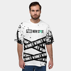 Футболка оверсайз мужская Pubg текстура полосы, цвет: 3D-принт — фото 2