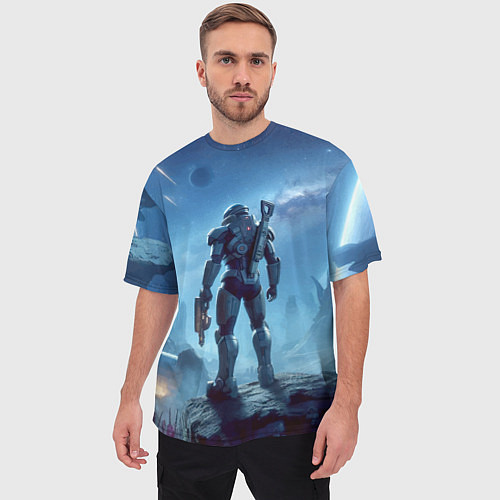 Мужская футболка оверсайз Mass Effect - ai art / 3D-принт – фото 3