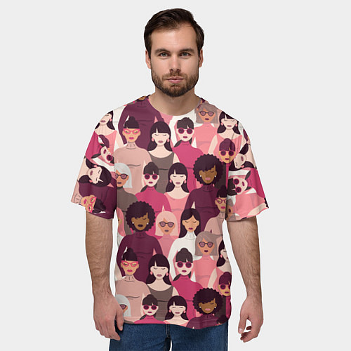 Мужская футболка оверсайз Гламурные девушки / 3D-принт – фото 3