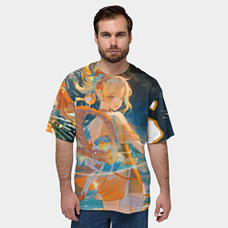 Футболка оверсайз мужская Genshin Impact Ёимия smile, цвет: 3D-принт — фото 2