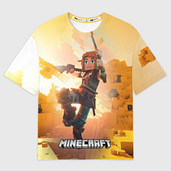 Футболка оверсайз мужская Персонаж Minecraft ниндзя, цвет: 3D-принт