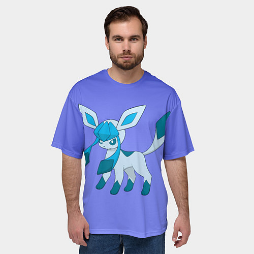 Мужская футболка оверсайз Glaceon Pokemon / 3D-принт – фото 3