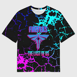 Футболка оверсайз мужская Одни из нас неоновое лого текстура, цвет: 3D-принт