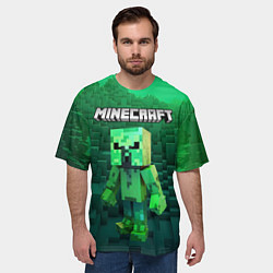 Футболка оверсайз мужская Minecraft персонаж зеленый монстр, цвет: 3D-принт — фото 2