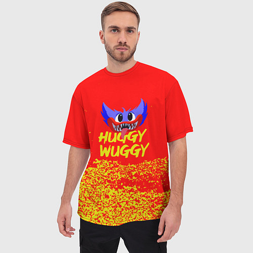 Мужская футболка оверсайз Poppy Playtime хагги вагги хоррор / 3D-принт – фото 3