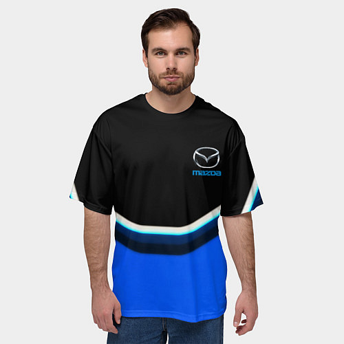 Мужская футболка оверсайз Mazda sport brend car / 3D-принт – фото 3