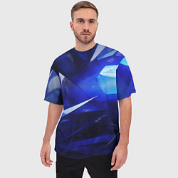 Футболка оверсайз мужская Black and blue abstract background sport style, цвет: 3D-принт — фото 2