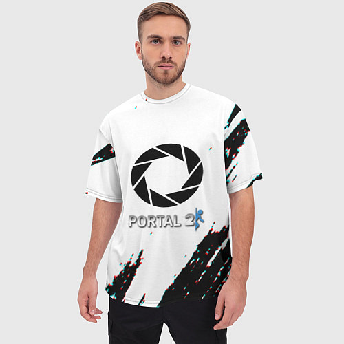 Мужская футболка оверсайз Portal 2 краски валв / 3D-принт – фото 3