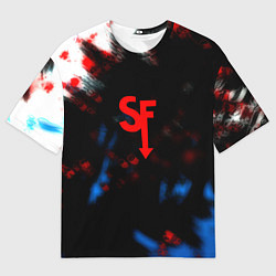 Футболка оверсайз мужская Салли фейс текстура краски, цвет: 3D-принт