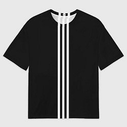 Футболка оверсайз мужская Просто три белых полоски, цвет: 3D-принт