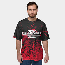 Футболка оверсайз мужская Helldivers 2: Red Blood, цвет: 3D-принт — фото 2