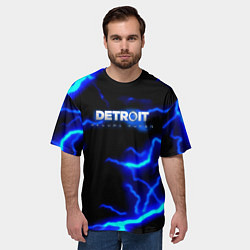 Футболка оверсайз мужская Detroit become human storm, цвет: 3D-принт — фото 2