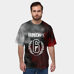 Футболка оверсайз мужская Rainbow six gradient fire, цвет: 3D-принт — фото 2