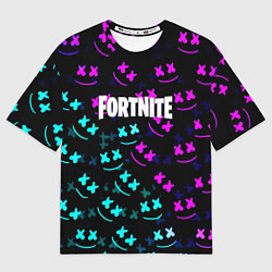 Футболка оверсайз мужская Marshmello neon fortnite, цвет: 3D-принт