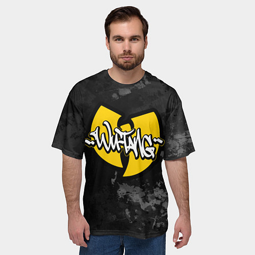 Мужская футболка оверсайз Wu tang clan logo / 3D-принт – фото 3
