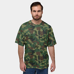 Футболка оверсайз мужская Камуфляж Woodland классический, цвет: 3D-принт — фото 2