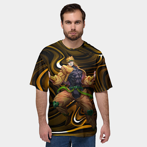 Мужская футболка оверсайз Дио Брандо из Невероятных ДжоДжо / 3D-принт – фото 3