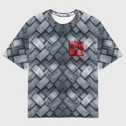 Футболка оверсайз мужская Dota - metal texture logo, цвет: 3D-принт
