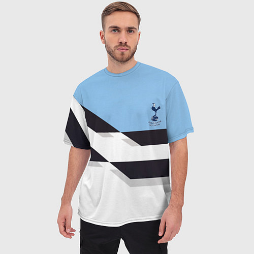 Мужская футболка оверсайз Tottenham sport geometry / 3D-принт – фото 3