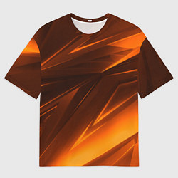Мужская футболка оверсайз Geometry stripes orange