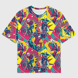 Футболка оверсайз мужская Езда на велосипеде BMX и скейтборде, цвет: 3D-принт