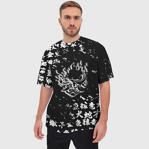 Мужская футболка оверсайз Samurai pattern japan 2077 / 3D-принт – фото 3